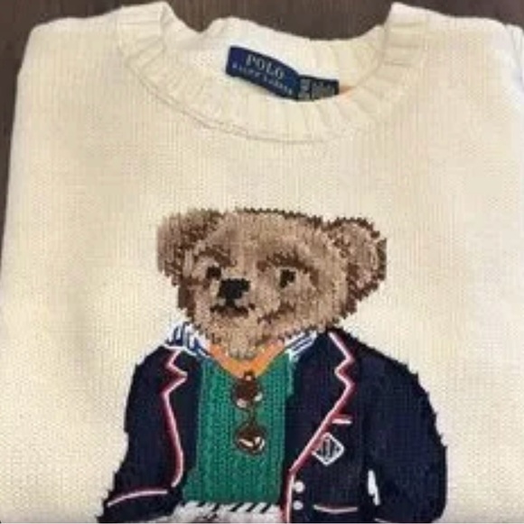 Polo Ralph Lauren Cream Sweater with Bear Design - Picture 4 of 4